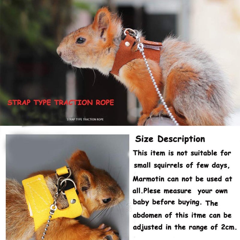 ADNIKIA Squirrel Traction Rope Strap Anti-Biting Chain Rope, Adjustable Vest, Small Animal Walking Harness with Lead Leash, Hamster Gerbil Rat Mouse Ferret Chinchilla Small Animal Walking Leash - Image 3